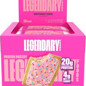 Legendary Foods 20G Protein Cake - Low Carb Meal Replacement Bar - Low Glycemic & Gluten Free Protein Snacks - Healthy Keto Snacks Box, 10 Bars