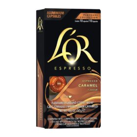 L'OR Espresso Caramel Aluminium Coffee Capsules Compatible with Nespresso Machines 100 capsules (10 capsules x 10 packs)
