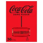 Coca-Cola Zero Sugar Soft Drink Multipack Cans 36 x 375mL - Image 4
